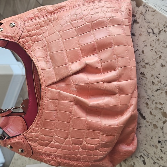 Coach Pink Crocodile-Embossed Bag - Picture 5 of 15